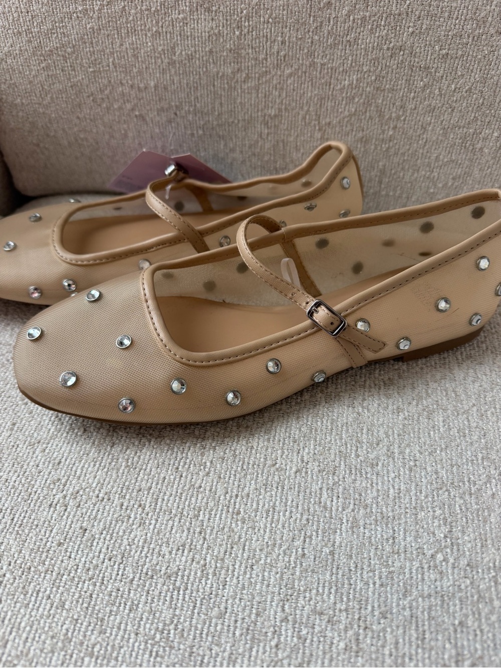 wild fable Beige Mary Jane Studded Flats